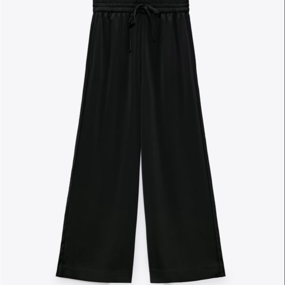 Zara Black Silk Pants